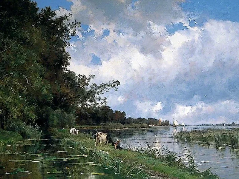 1824-Edmond de Schampheleer - La vista della città di Dordrecht